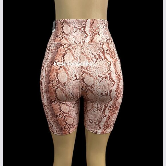Victoria’s Secret Flow on Point Soft High Rise Pocket 7”Bike Shorts Snake Print - Picture 1 of 5
